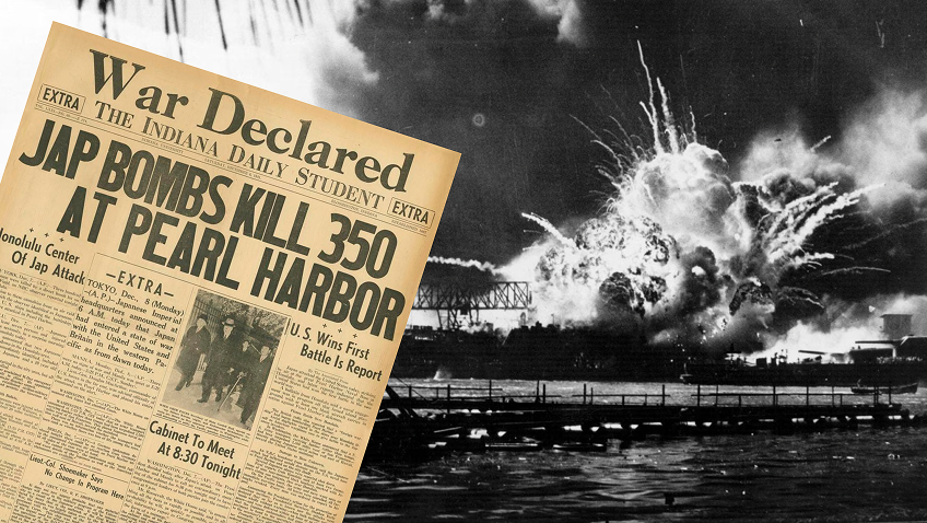 Wydanie specjalne gazety o ataku na Pearl Harbor